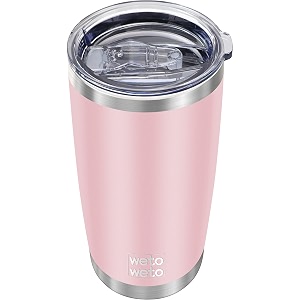 wetoweto 20oz tumbler stainless steel vacuum insulated water coffee tumbler cup double wall powder coated spill-proof travel mug thermal cup for home outdoor ice pink 1 pack