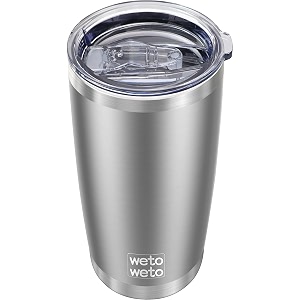 wetoweto 20oz tumbler stainless steel vacuum insulated water coffee tumbler cup double wall powder coated spill-proof travel mug thermal cup for home outdoor stainless 1 pack