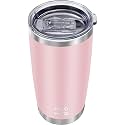 WETOWETO 20oz Tumbler, Stainless Steel Vacuum Insulated Water Coffee Tumbler Cup, Double Wall Powder Coated Spill-Proof Travel Mug Thermal Cup for Home Outdoor (Ice Pink, 1 Pack)