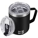 WETOWETO 14 oz Insulated Coffee Mug, Vacuum Camping Mug with Lid, Handle