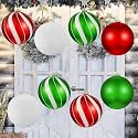 Wettarn Set of 8 Large Christmas Ball Ornaments 6" Shatterproof