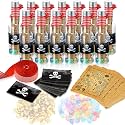 Weysat 24 Sets Fun Pirate Party Favors Message Bottle Toy Supplies for Kids