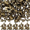 Weysat 50 Pcs Mini Bronze Bunny Figurine with Baby, Cute Rabbit Statue