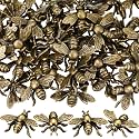 Weysat 50 Pcs Mini Vintage Bronze Bee Statue Small Bronze Bee Figurines