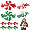Weysat 6 Sets Christmas Candy Tied Pillow Craft Kit Peppermint Red Green