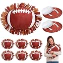 Weysat 6 Sets Football Tied Pillow Craft Kit DIY Football Shaped Pillow Craft Adults Gifts with PP Cotton for Sports Theme Party Room Decor VBS Favors Giveaways