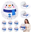 Weysat 6 Sets Winter Snowman Tied Pillow Craft Kit DIY No Sew Fleece Gifts