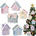Weysat Christmas Gingerbread House Ornament, 6 Pcs, Fresh
