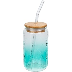 WEZOSHINET 1 Pcs Glass Cups with Bamboo