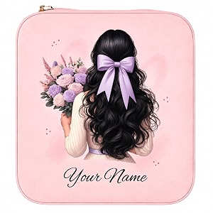 wezoshinet mini jewellery travel case pu leather organizer box small portable jewellery storage holder for womens rings earrings necklaces peach-pu leather box green floral bow girl