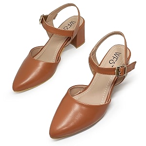 WFS 2.5 Inch Block Heel Bellies Pump