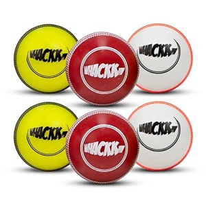 whackk i10 t-20 wind ball 72mm 120gms multicolor  synthetic practice cricket balls  swing balls for match training indoor outdoor amp street cricket premium color mix set of 6