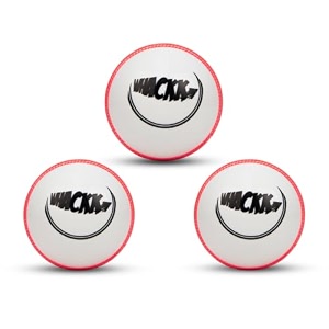 whackk i10 t-20 wind ball 72mm 120gms multicolor  synthetic practice cricket balls  swing balls for match training indoor outdoor amp street cricket white set of 3