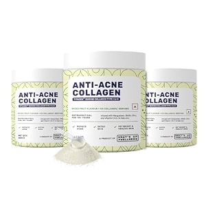 what39s up wellness anti-acne collagencertified marine titagen collagen with mangosteen amp biotinreduces adult acnefor men amp womenmixed fruitpack of 3 powder 3 count 25 servings