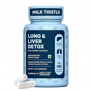 what39s up wellness lung amp liver detox supplement for fatty liver capsules with milk thistle 600mg nac supplement amp curcumin  supports lung health 30 capsules