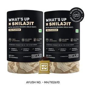 whats up wellness shilajit resin gummies with 24k gold dust  improve stamina  immunity pack of 2