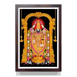 Tirupati Balaji Lord Venkateswara Religious Wood Rectangular Photo ...