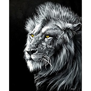 whattacraft paint by numbers for kids and adults  premium painting kit  rolled canvas  do-it-yourself wall decor  diy lion king of the jungle