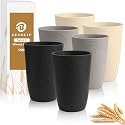 Wheat Straw Cups 16 oz, Plastic Cups Reusable - Blackbeige