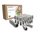 Wheel Accessories Parts 20 Pcs M12 x 1.5 Thread Acorn Seat Lug Bolt Chrome Finish 24mm Shank Length Dual Hex Key 17mm &amp; 19mm fits BMW Series 5 (E34, E39, E60) 6 (E63) 7 (E32, E38) 8 (E31)