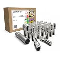 Wheel Accessories Parts 20 Pcs M12 x 1.5 12 x 1.5 Thread Acorn Seat Lug Bolt Chrome Finish 30mm Shank Length Dual Hex Key 17mm &amp; 19mm fits BMW 1 3 5 7 Series Alpina B7 and M5 (Older Models)