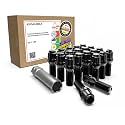 Wheel Accessories Parts 20 Pcs M12 x 1.5 12 x 1.5 Thread Acorn Seat Lug Bolt Black Finish 30mm Shank Length Dual Hex Key 17mm &amp; 19mm fits BMW 1 3 5 7 Series Alpina B7 and M5 (Older Models)