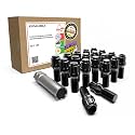 Wheel Accessories Parts 20 Pcs M12 x 1.5 12 x 1.5 Thread Acorn Seat Lug Bolt Black Finish 28mm Shank Length Dual Hex Key 17mm &amp; 19mm fits BMW 1 3 5 7 Series Alpina B7 and M5 (Older Models)