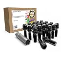 Wheel Accessories Parts 20 Pcs M12 x 1.5 12 x 1.5 Thread Acorn Seat Lug Bolt Black Finish 33mm Shank Length Dual Hex Key 17mm &amp; 19mm fits BMW 1 3 5 7 Series Alpina B7 and M5 (Older Models)