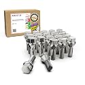 Wheel Accessories Parts 20 Pcs M12 x 1.5 12 x 1.5 Thread Acorn Seat Lug Bolt Chrome Finish 28mm Shank Length 17mm Hex fits BMW 1 3 5 7 Series Alpina B7 and M5 (Older Models)