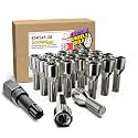 Wheel Accessories Parts 20 Pcs M12 x 1.5 12 x 1.5 Thread Acorn Seat Tuner Lug Bolt Chrome Finish 28mm Shank Length Tuner fits BMW 1 3 5 Series M5 X1 Z4 (Older Models)