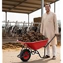 Wheel Barrow Trolley with Air Wheels | 65L Capacity | 80 KG Load Capacity | Lightweight and Maintenance Free | Durable and Resistant to wear Blue Colour (Green Farms Agro)