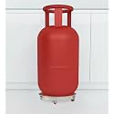 Stainless Steel Gas Cylinder Trolley with Wheels | LPG Gas Cylinder Trolley Stand for Kitchen | LPG Cylinder Stand with Rubber Support on Top - Silver (Set of 1)
