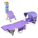 Wheel-To-Go Oversized Tanning Chair with Face Hole &amp; Wheels | Portable Heavy Duty Folding Lounge Chair | Outside Sunbathing Reading Relaxing Beach Poolside Lawn | XL Wide | 330 LBS (Patent Design)