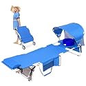 Wheel-To-Go Oversized Tanning Chair with Face Hole &amp; Wheels | Portable Heavy Duty Folding Lounge Chair | Outside Sunbathing Reading Relaxing Beach Poolside Lawn | XL Wide | 330 LBS (Patent Design)