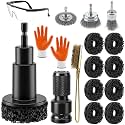 Wheel Hub Cleaning Tool Kit, 17 PCS Stud Rust Remover for Drill