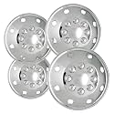 Chrome Wheel Simulators 16-inch (Set of 4) 16in Wheels Simulator - Truck Accessories Best for Pick-up Trucks Vans RV Rim Parts ABS Plastic Skin Cover - Universal Fits 8 Lug, 8 Hole