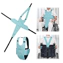 Wheelchair Seat Belt with Front Pocket ​| ​​Designed to Prevent Falls with Adjustable Buckle - Ideal for Elderly Users, Post-Operative Patients & People with Limited Mobility​​（Blue）