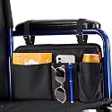 Wheelchair Side Bag with Cup Holder,Wheelchair Armrest Pouch Accessories for Walker, Rollator, Electric Scooter Wheelchairs,Nylon Walker Side Bag, Black
