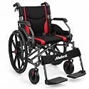 Wheelchairs for Adults, 22 Inch Wide Seat Bariatric Wheelchair, 400 lbs Capacity Heavy Duty Foldable Manual Wheelchair, Self-Propelled with Hand Brakes