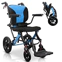 Wheelchairs for Adults Ergonomic Transport Chair Lightweight Foldable with 12-inch Big Wheels for All Terrains Travel Wheelchair with Removable Cushion