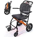 Wheelchairs for Adults, Transport Wheelchair Lightweight Foldable, Portable Transport Ergonimic Travel Chair with Multi-Angle Adjustable Push Handles, Gifts for People with Mobility Challenges（Orange）
