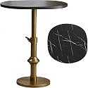 WHGBJA Adjustable Drink Table, Faux Marble Pedestal Side Table, 12“X30