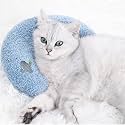Cat Pillow for Indoor Cats, Ultra Soft Fluffy Cat Calming Pillow, Half Donut Cuddler with Cute Embroidery Pattern Providing Support of Pet Neck, Machine Washable