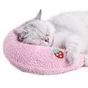 Cat Pillow for Indoor Cats, Ultra Soft Fluffy Cat Calming Pillow, Half Donut Cuddler with Cute Embroidery Pattern Providing Support of Pet Neck, Machine Washable