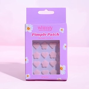 whimsy beauty acne pimple patch for face  waterproof hydrocolloid patches for active breakouts  absorbs oil and supports clear looking  4 to 16 years  organic and natural
