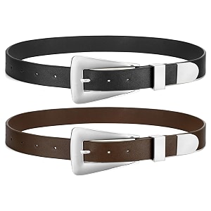 WHIPPY 2 Pack Women Leather Belts Ladies
