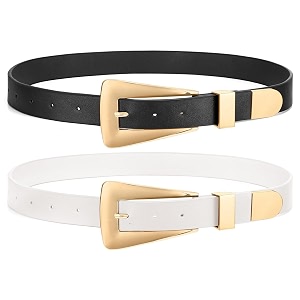 WHIPPY 2 Pack Women Leather Belts Ladies