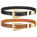 WHIPPY 2 Pack Women Leather Belts Ladies
