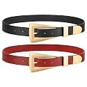 WHIPPY 2 Pack Women Leather Belts Ladies