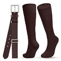 WHIPPY Baseball Socks and Belt Combo Set Knee-High Softball Socks &amp; Adjustable Elastic Belt for Kids Youth Adult